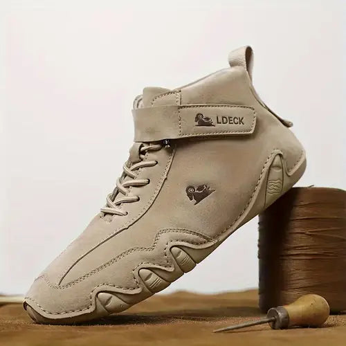 Oak & Coral | Men's High-Top Sneakers with Lace-Up Closure