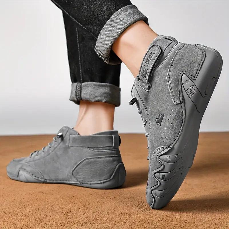 Oak & Coral | Men's High-Top Sneakers with Lace-Up Closure