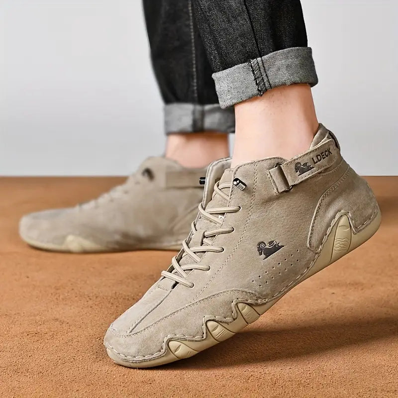 Oak & Coral | Men's High-Top Sneakers with Lace-Up Closure
