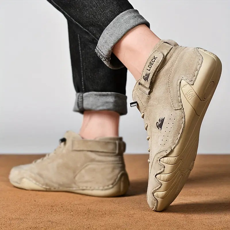Oak & Coral | Men's High-Top Sneakers with Lace-Up Closure