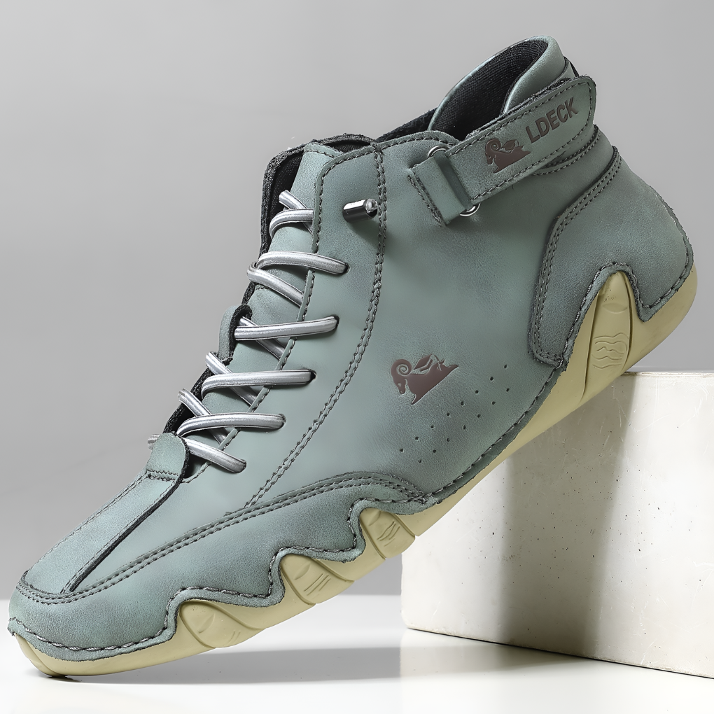 Oak & Coral | Men's High-Top Sneakers with Lace-Up Closure