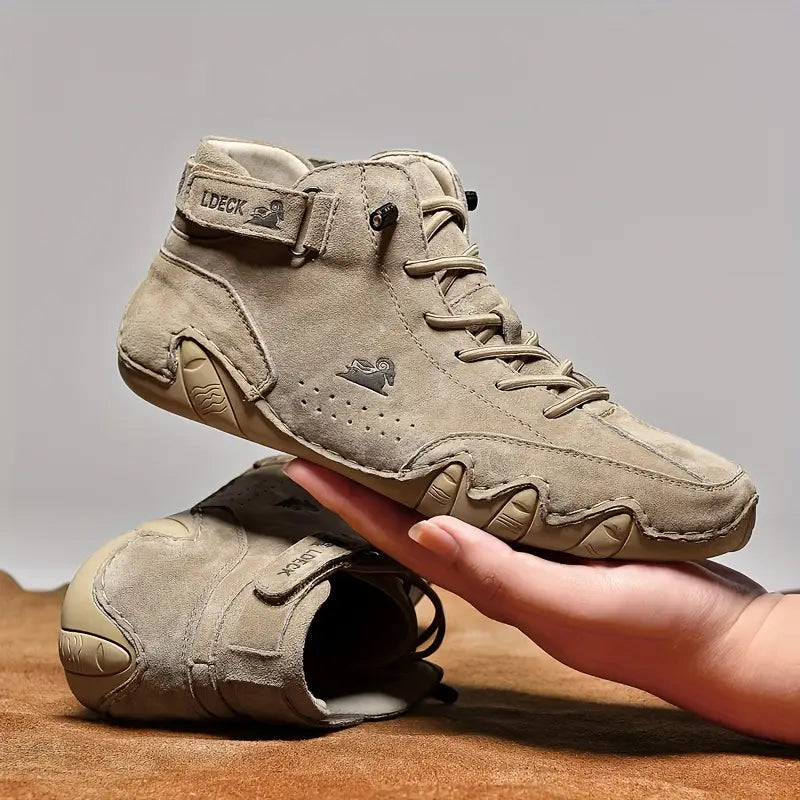 Oak & Coral | Men's High-Top Sneakers with Lace-Up Closure