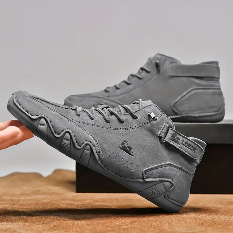 Oak & Coral | Men's High-Top Sneakers with Lace-Up Closure