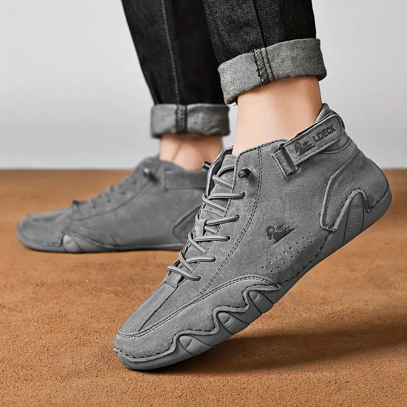 Oak & Coral | Men's High-Top Sneakers with Lace-Up Closure