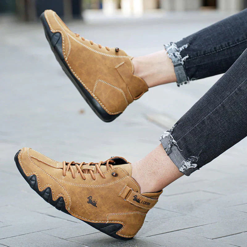 Oak & Coral | Men's High-Top Sneakers with Lace-Up Closure