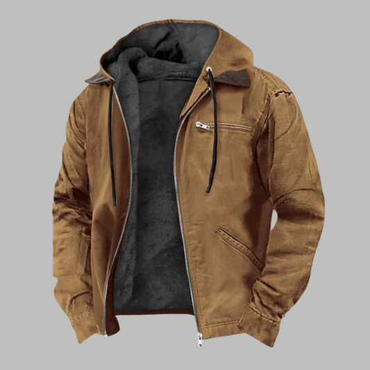 Oak & Coral | Men's Hooded Lined Jacket - Casual Style