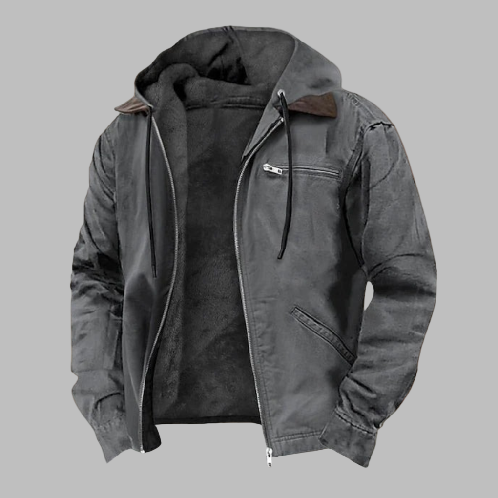 Oak & Coral | Men's Hooded Lined Jacket - Casual Style