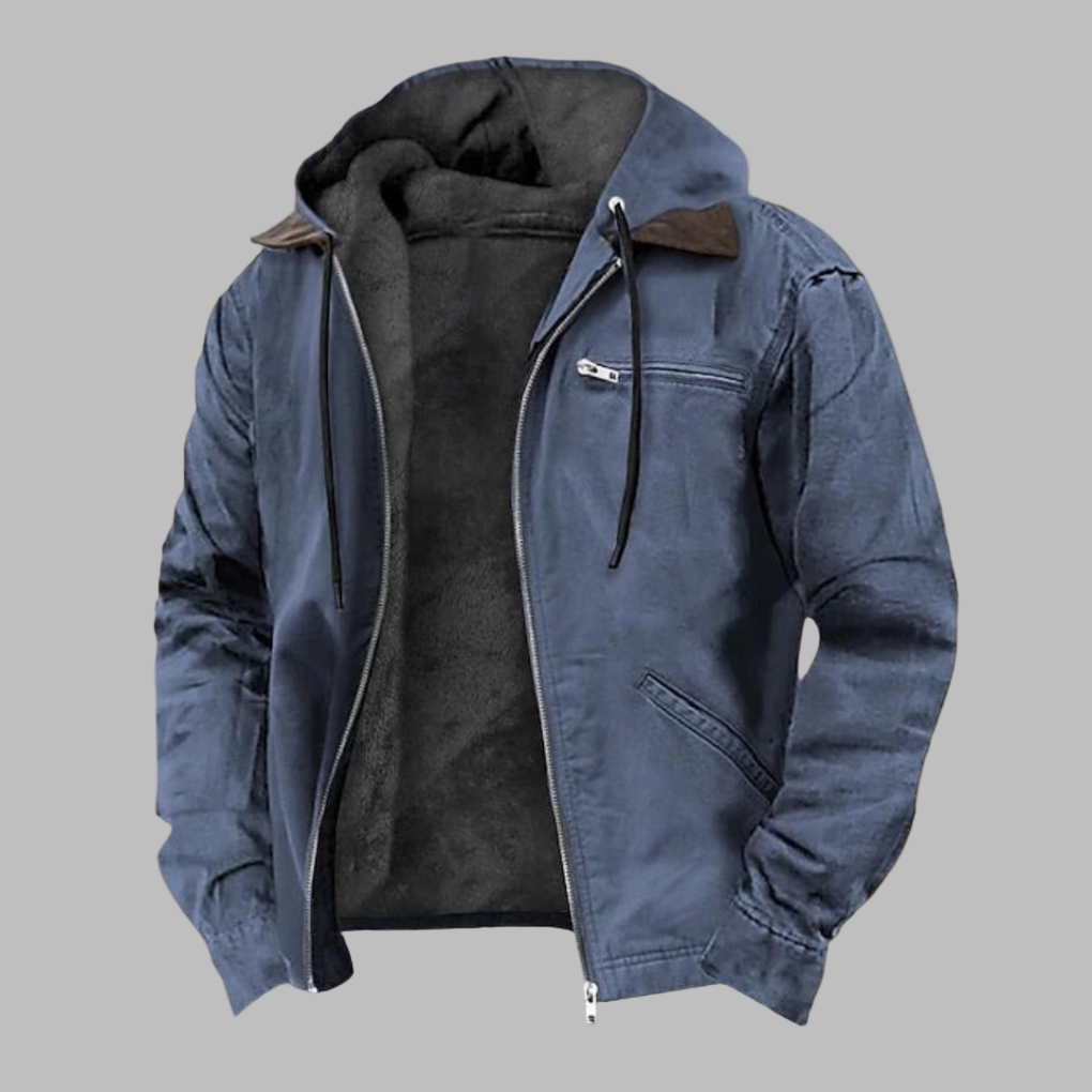 Oak & Coral | Men's Hooded Lined Jacket - Casual Style