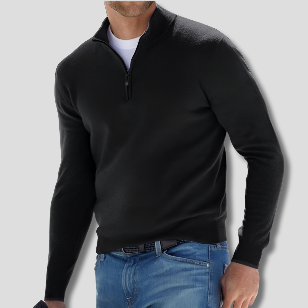 Oak & Coral | Men's Knit Pullover with Zipper Collar