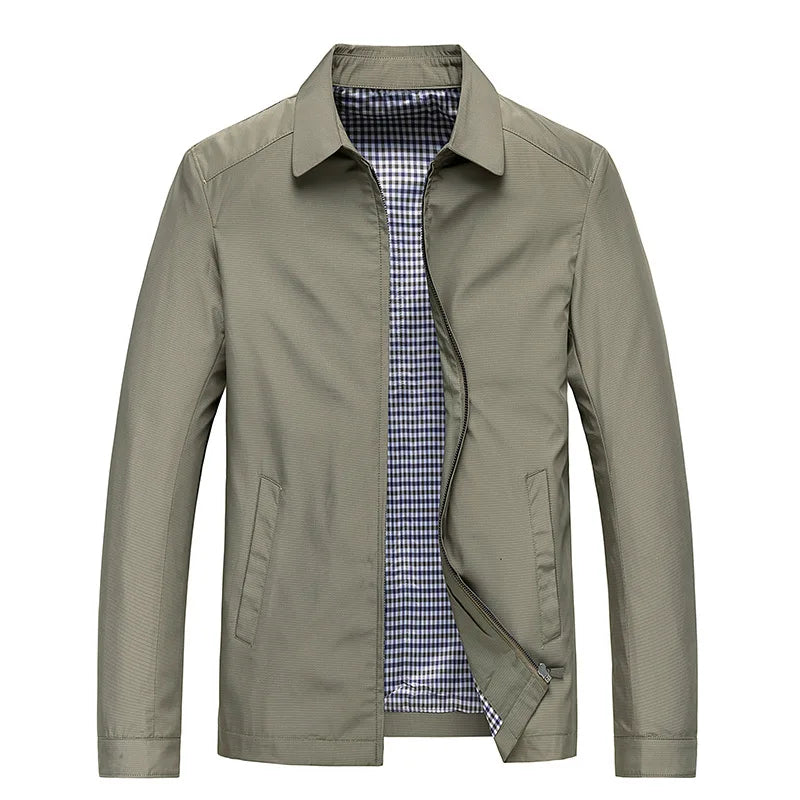 Oak & Coral | Men's Lightweight Jacket with Checked Lining