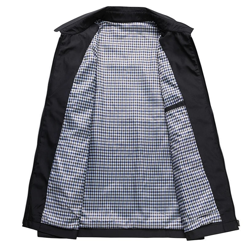 Oak & Coral | Men's Lightweight Jacket with Checked Lining