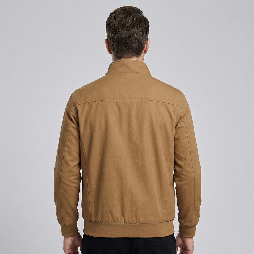 Oak & Coral | Men's Lightweight Windbreaker Jacket with Stand Collar