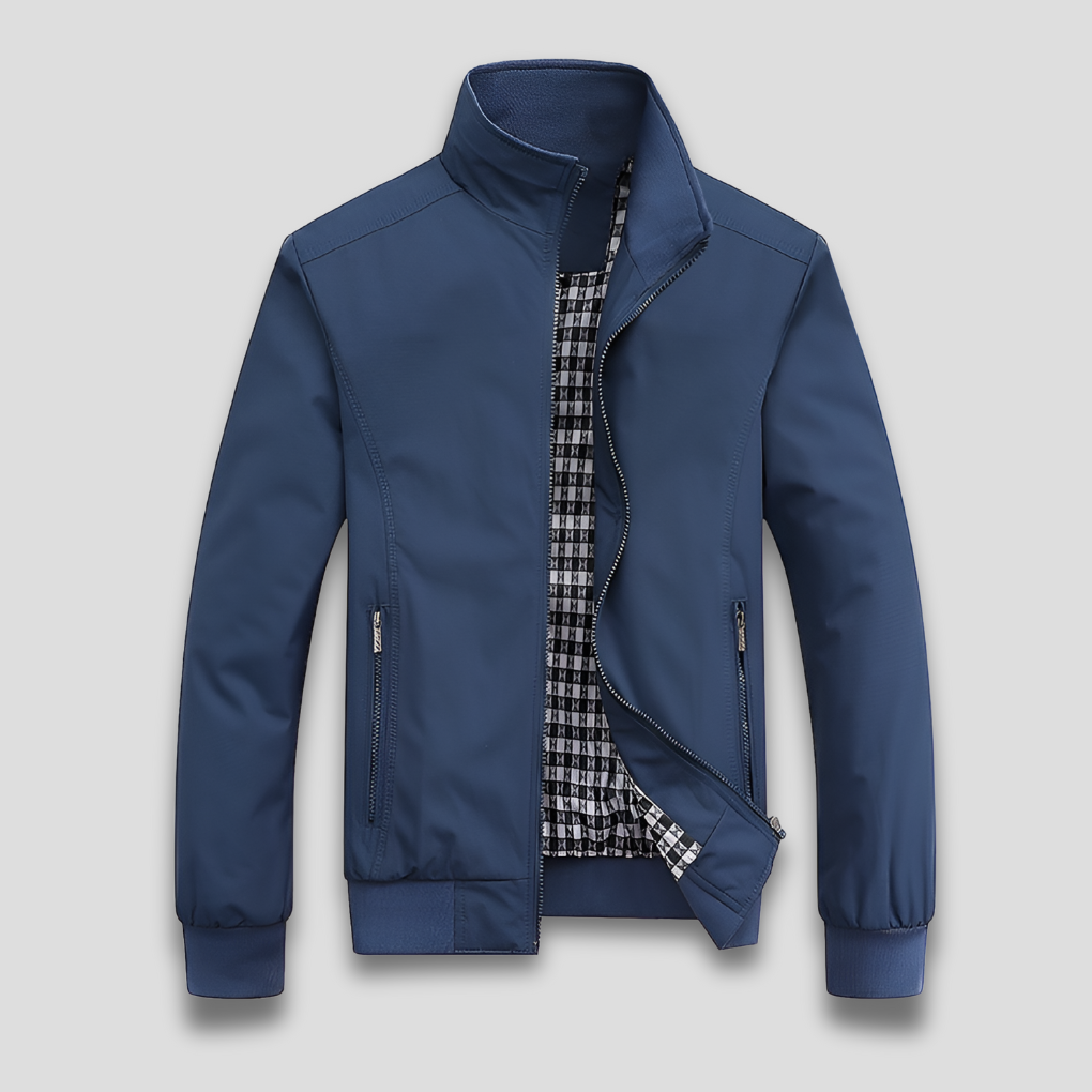 Oak & Coral | Men's Lightweight Windbreaker Jacket with Stand Collar