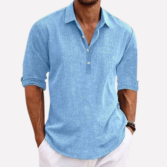 Oak & Coral | Men's Linen Blend Collared Shirt