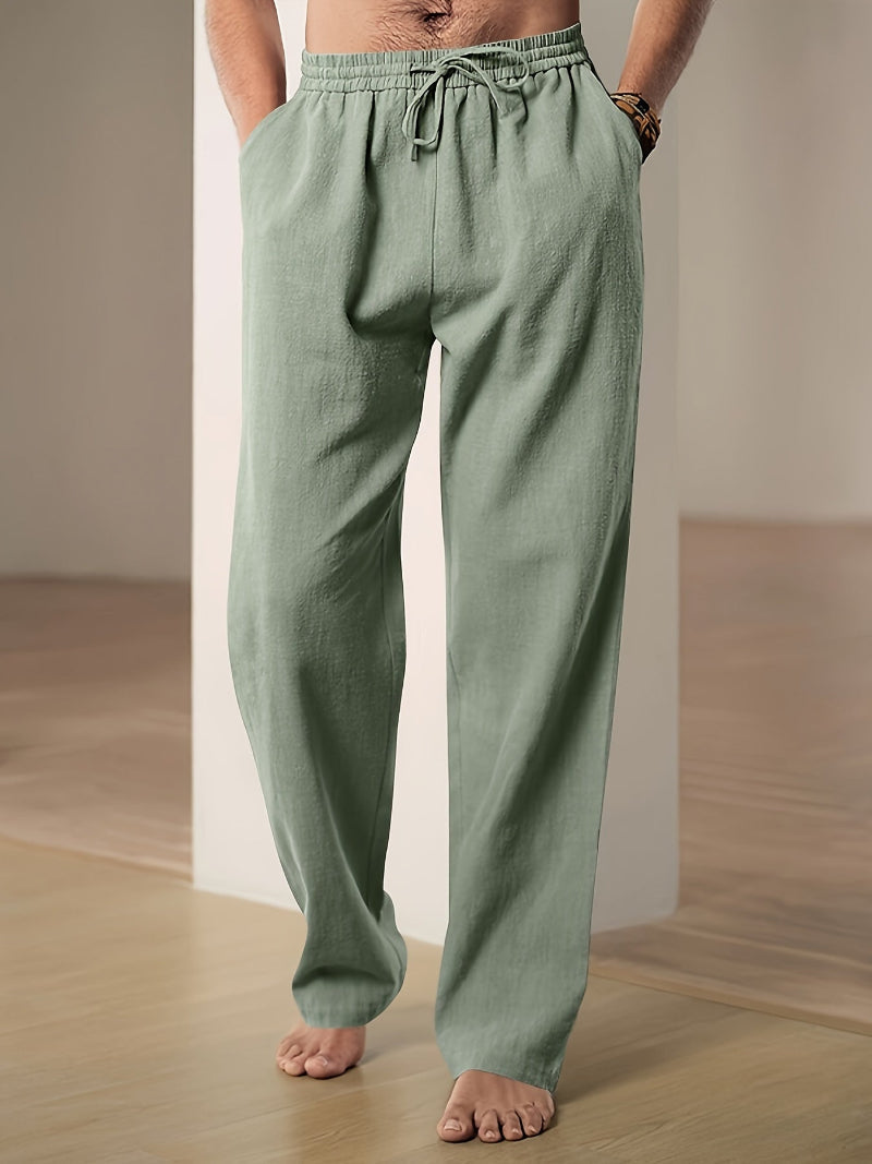 Oak & Coral | Men's Linen Drawstring Pants
