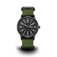 Oak & Coral | Men's Military Field Watch with Luminous Dial