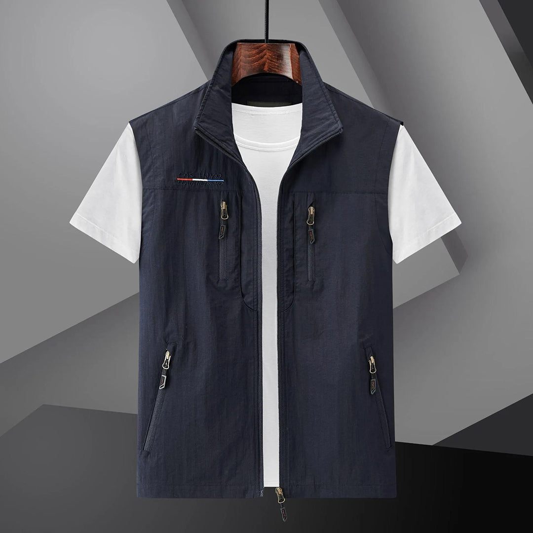 Oak & Coral | Men's Multi-Pocket Vest with Zipper Closure