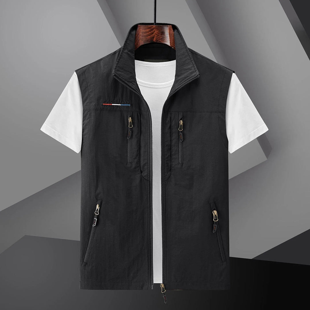 Oak & Coral | Men's Multi-Pocket Vest with Zipper Closure