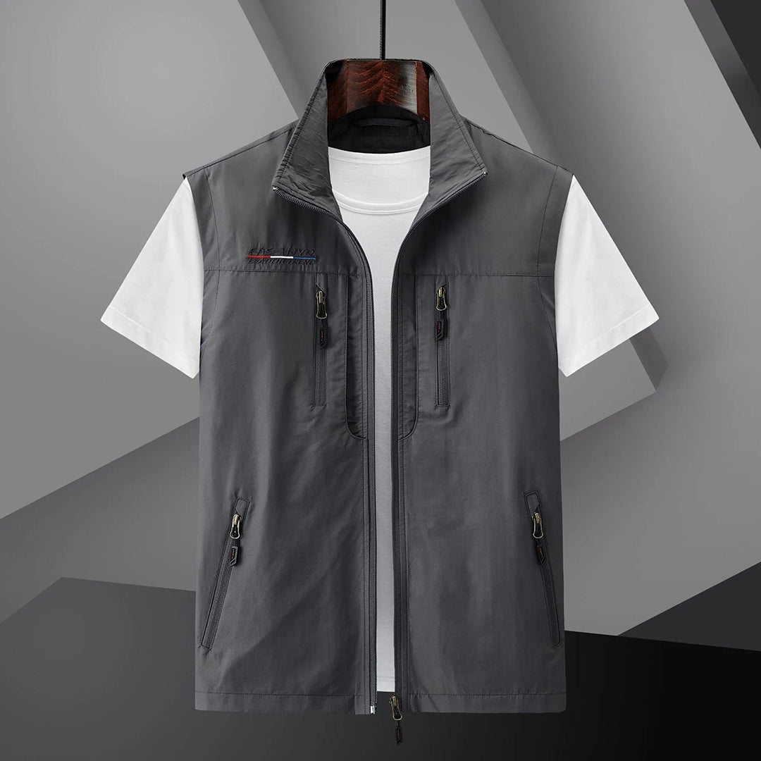 Oak & Coral | Men's Multi-Pocket Vest with Zipper Closure