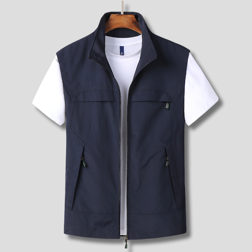 Oak & Coral | Men's Outdoor Zip Vest with Multiple Pockets
