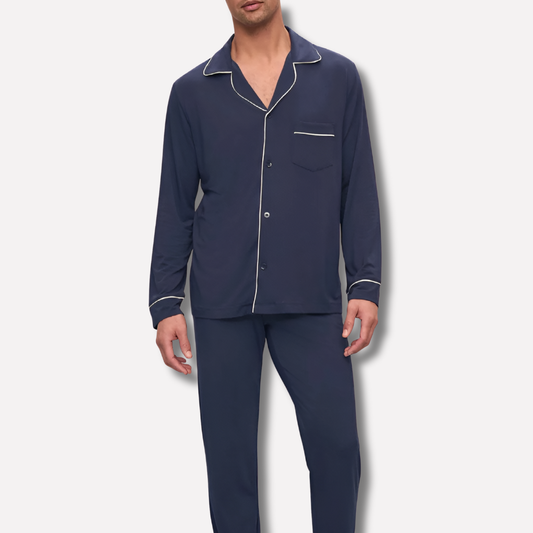 Oak & Coral | Men's Pajama Set with Piping Detail