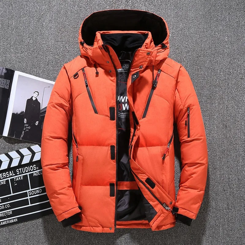 Oak & Coral | Men's Puffer Parka with Hood