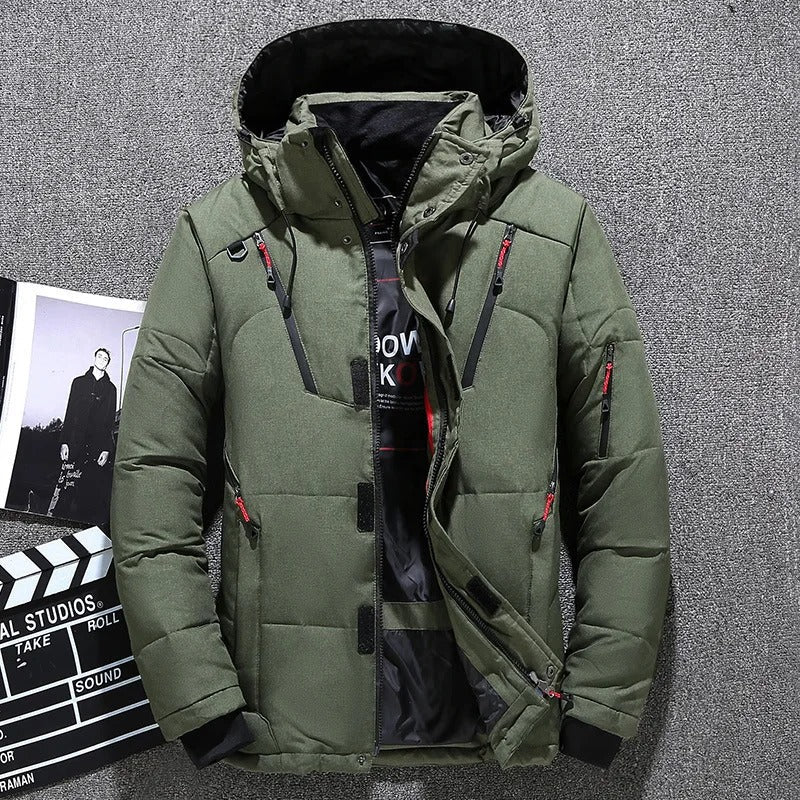 Oak & Coral | Men's Puffer Parka with Hood