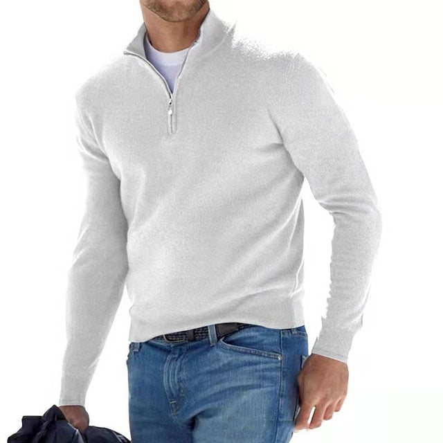 Oak & Coral | Men's Pullover Sweater with Zipper Neck