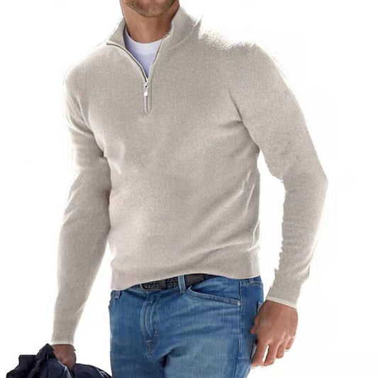 Oak & Coral | Men's Pullover Sweater with Zipper Neck