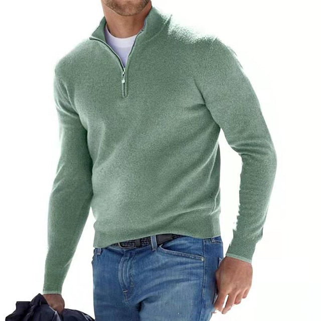 Oak & Coral | Men's Pullover Sweater with Zipper Neck