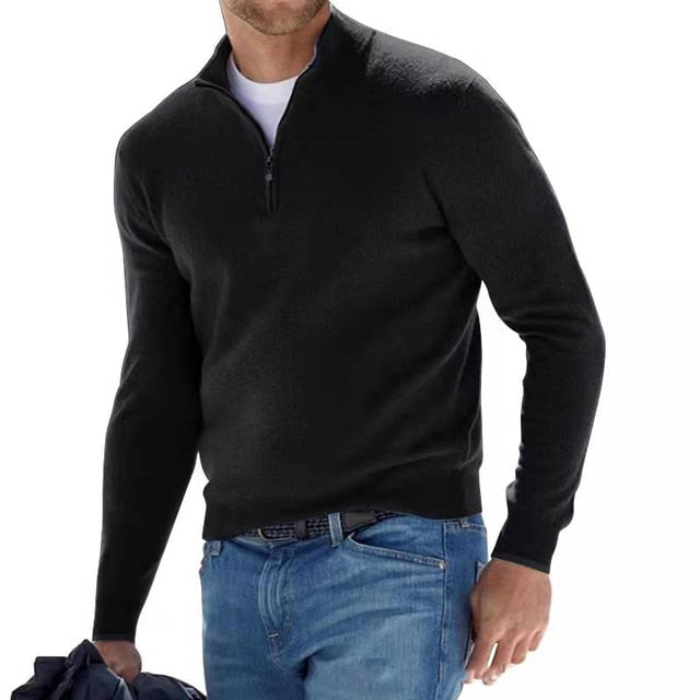 Oak & Coral | Men's Pullover Sweater with Zipper Neck