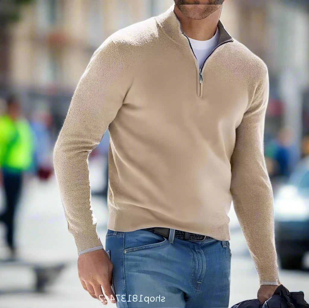 Oak & Coral | Men's Quarter-Zip Knit Sweater