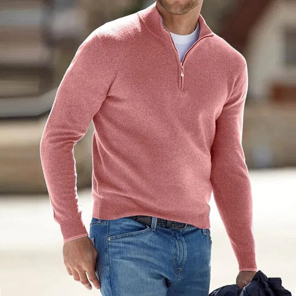 Oak & Coral | Men's Quarter-Zip Knit Sweater
