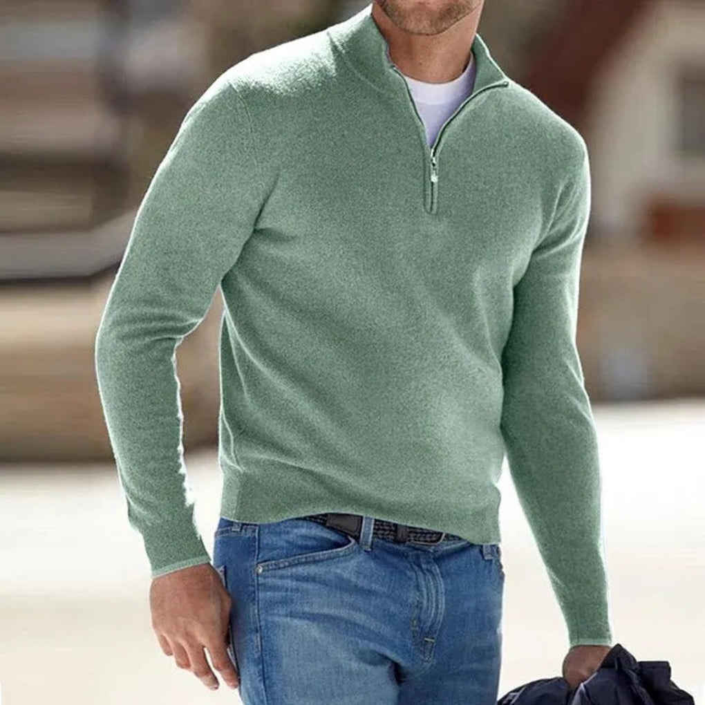 Oak & Coral | Men's Quarter-Zip Knit Sweater