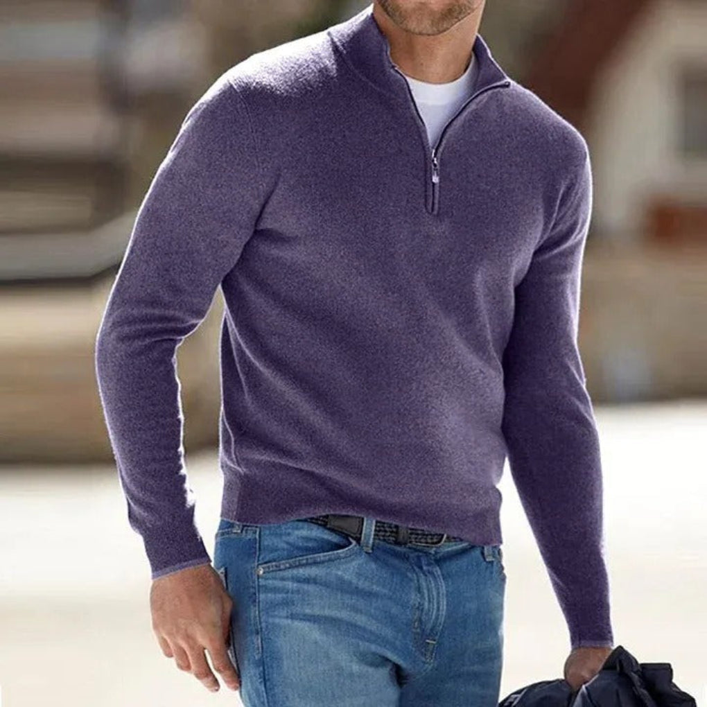 Oak & Coral | Men's Quarter-Zip Knit Sweater