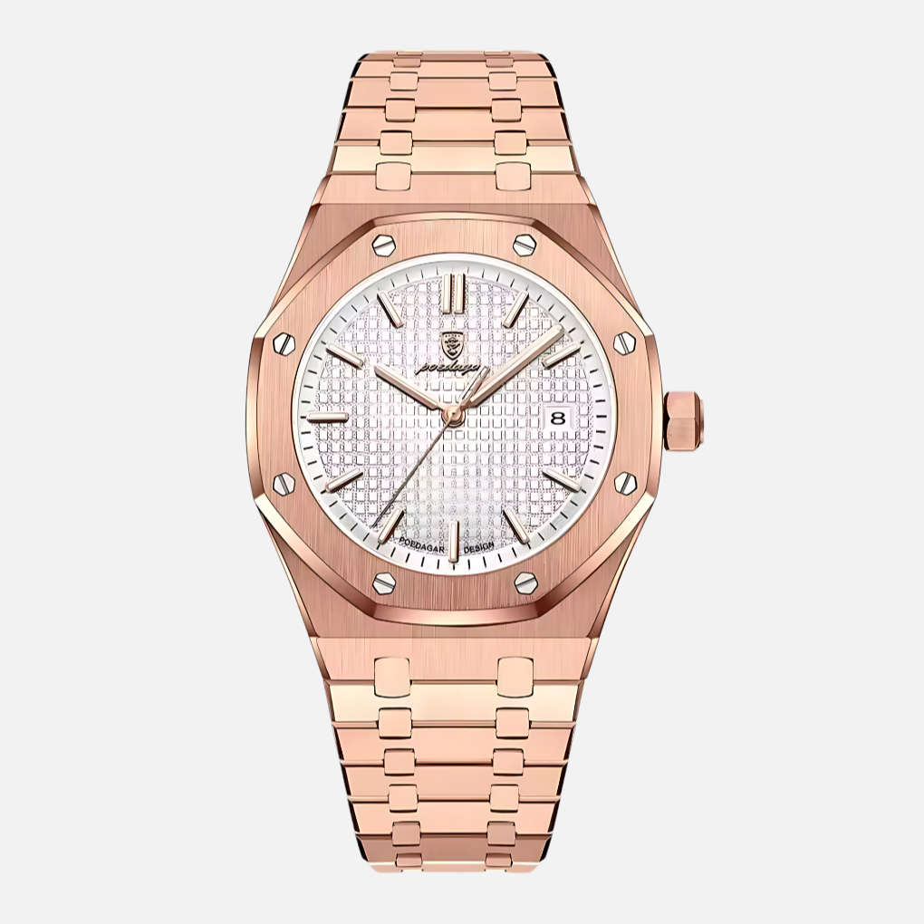 Oak & Coral | Men's Quartz Watch with Roman Numeral Dial