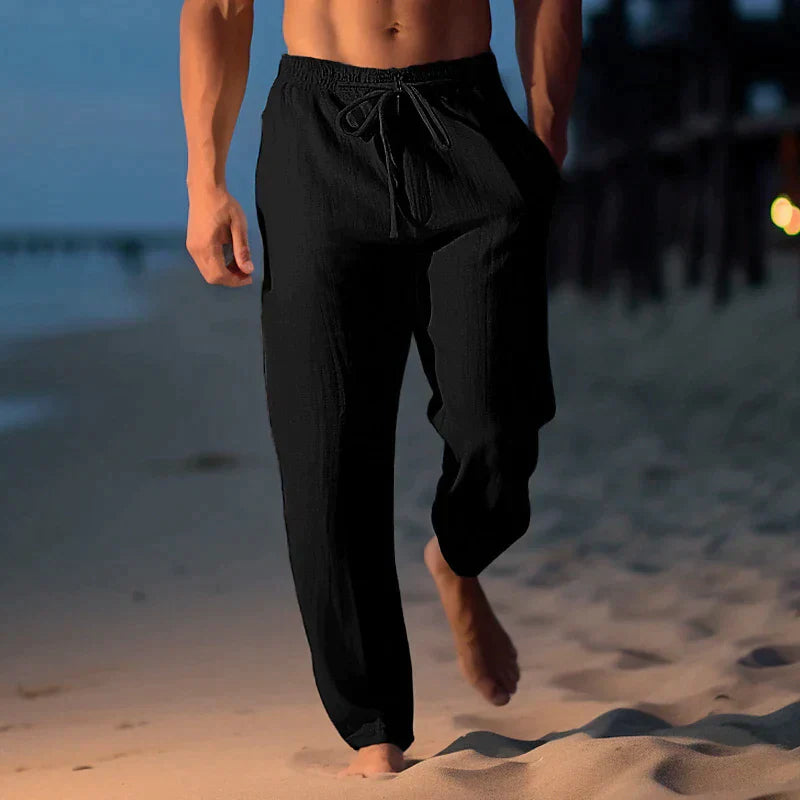 Oak & Coral | Men's Relaxed Fit Drawstring Linen Pants