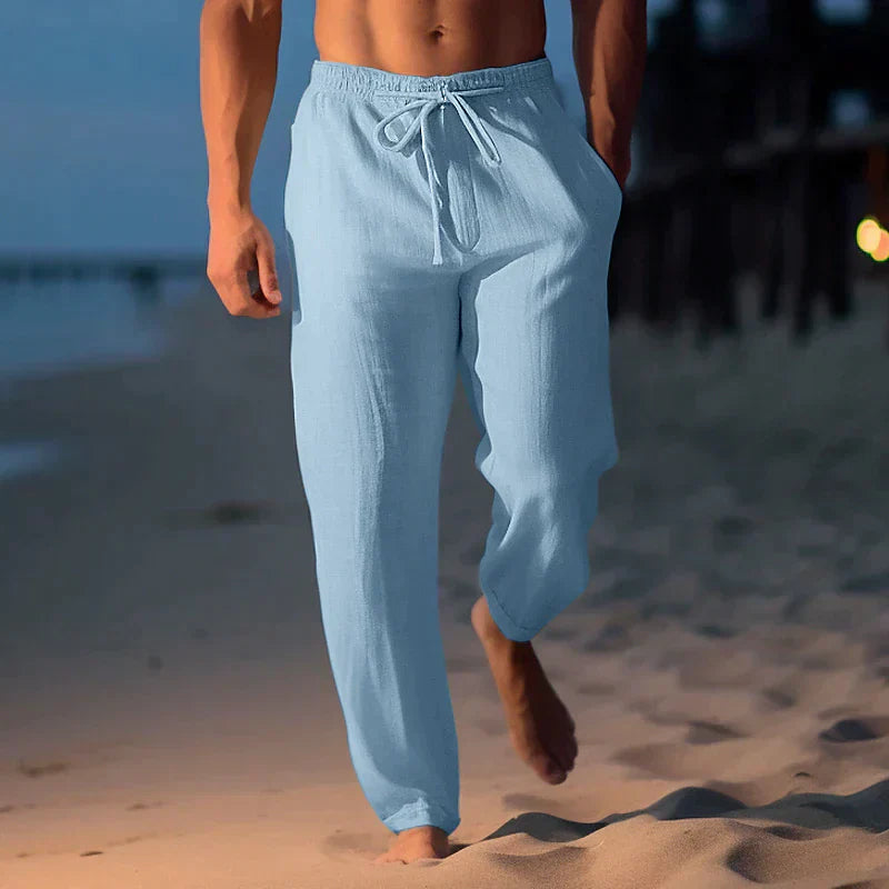 Oak & Coral | Men's Relaxed Fit Drawstring Linen Pants