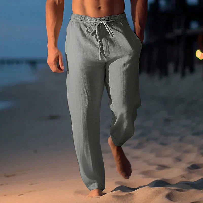 Oak & Coral | Men's Relaxed Fit Drawstring Linen Pants
