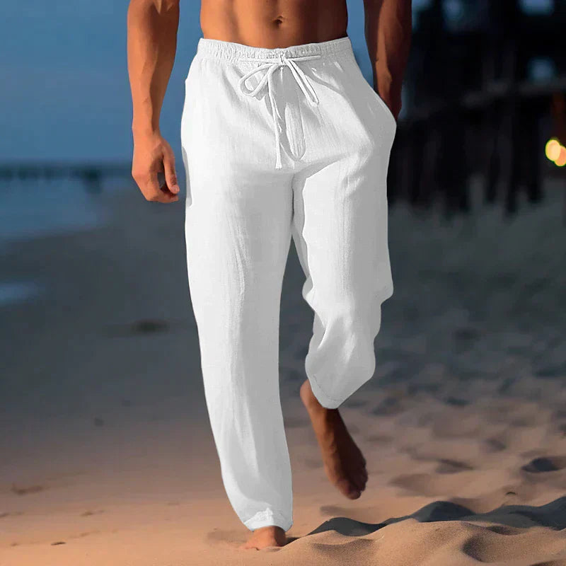 Oak & Coral | Men's Relaxed Fit Drawstring Linen Pants