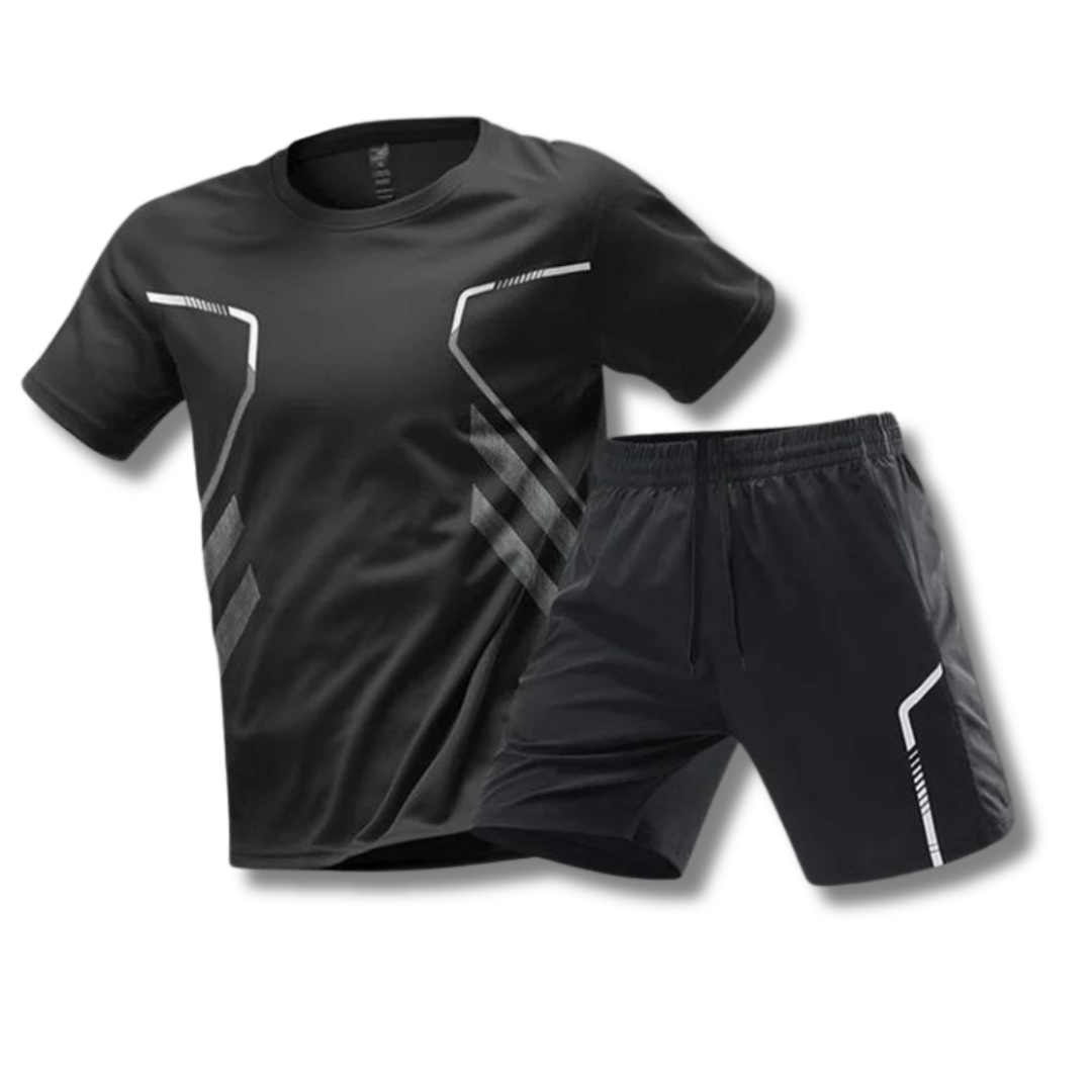 Oak & Coral | Men's Sport Set - T-Shirt & Shorts with Graphic Print