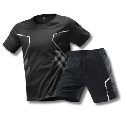 Oak & Coral | Men's Sport Set - T-Shirt & Shorts with Graphic Print