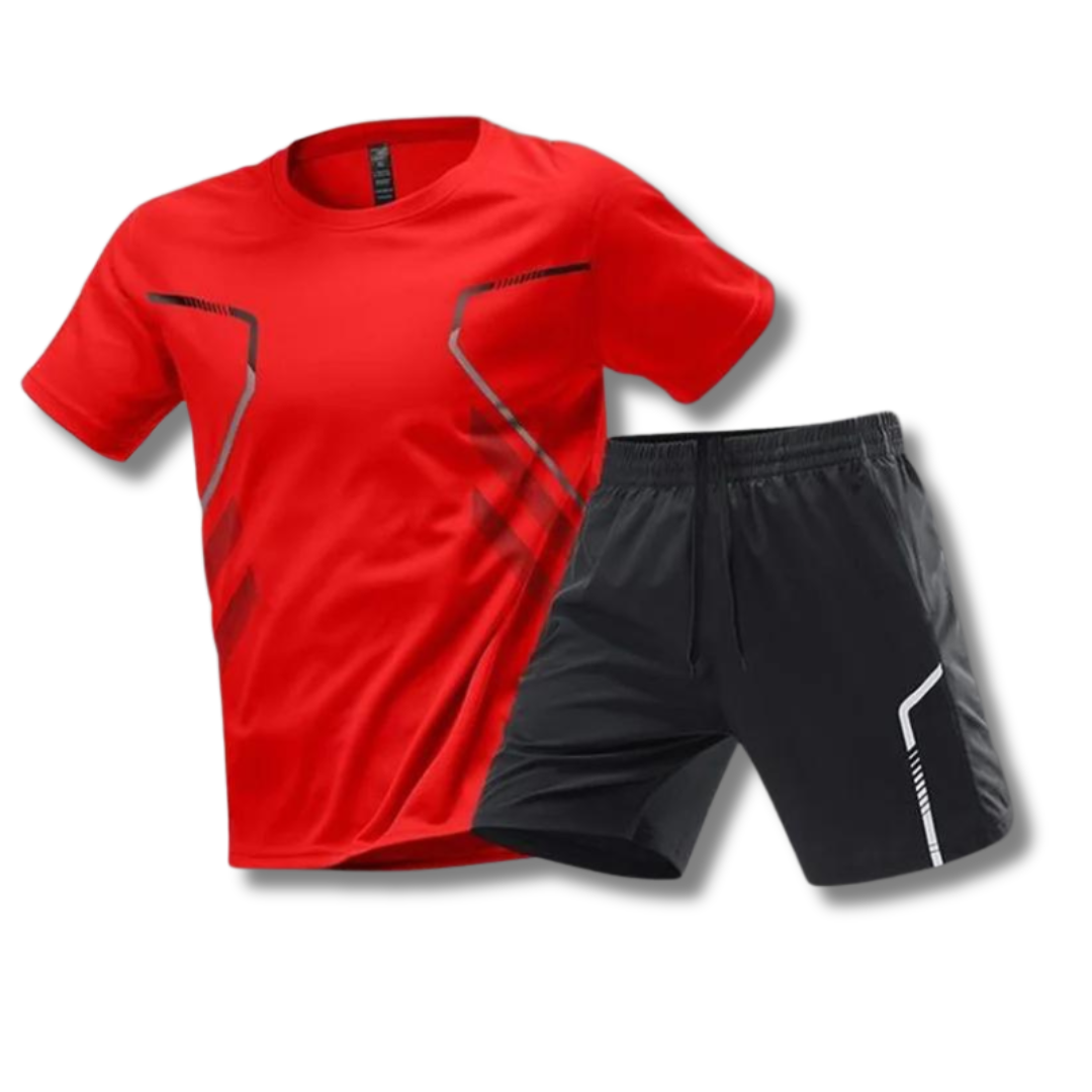 Oak & Coral | Men's Sport Set - T-Shirt & Shorts with Graphic Print