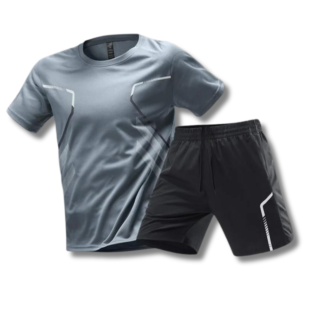 Oak & Coral | Men's Sport Set - T-Shirt & Shorts with Graphic Print