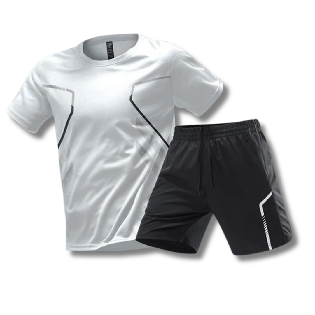 Oak & Coral | Men's Sport Set - T-Shirt & Shorts with Graphic Print