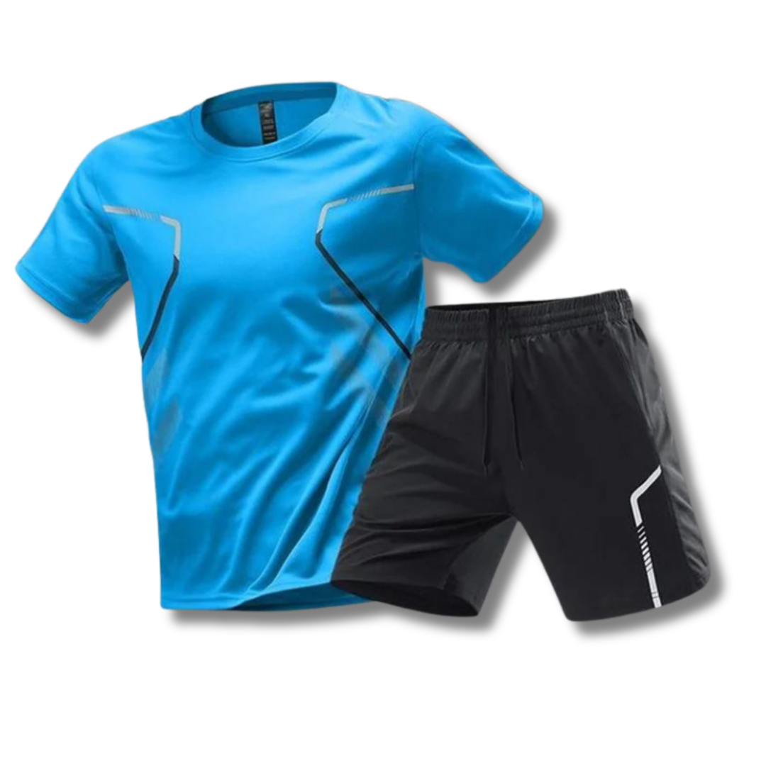 Oak & Coral | Men's Sport Set - T-Shirt & Shorts with Graphic Print