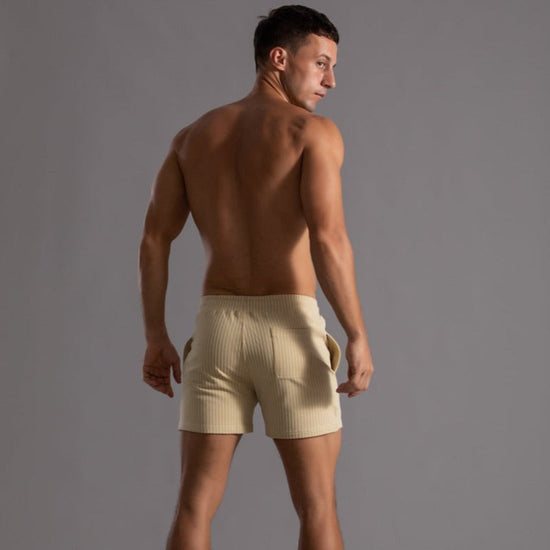 Oak & Coral | Men's Striped Athletic Shorts with Drawstring