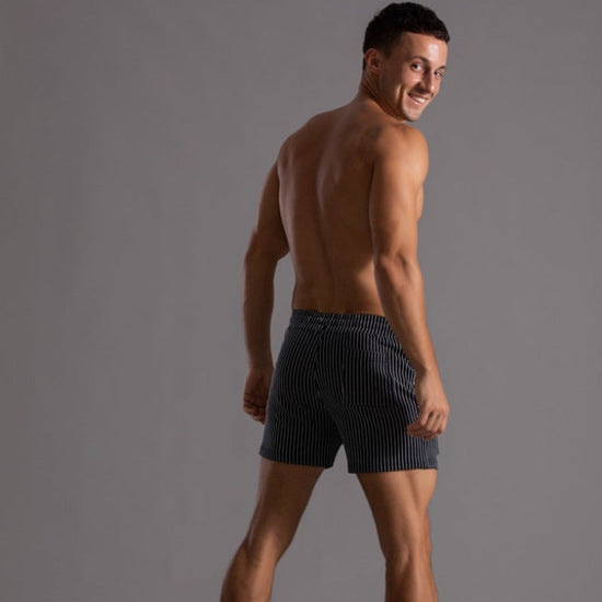 Oak & Coral | Men's Striped Athletic Shorts with Drawstring