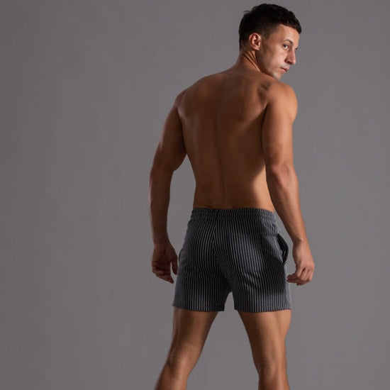 Oak & Coral | Men's Striped Athletic Shorts with Drawstring
