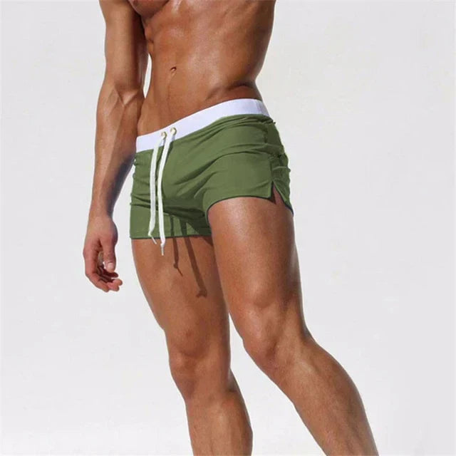 Oak & Coral | Men's Swim Shorts with Drawstring Waist and Side Slits